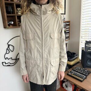 Vintage 80s 90s Woolrich Cream 4 Pocket Raglan Lightweight Jacket ~ Size XL